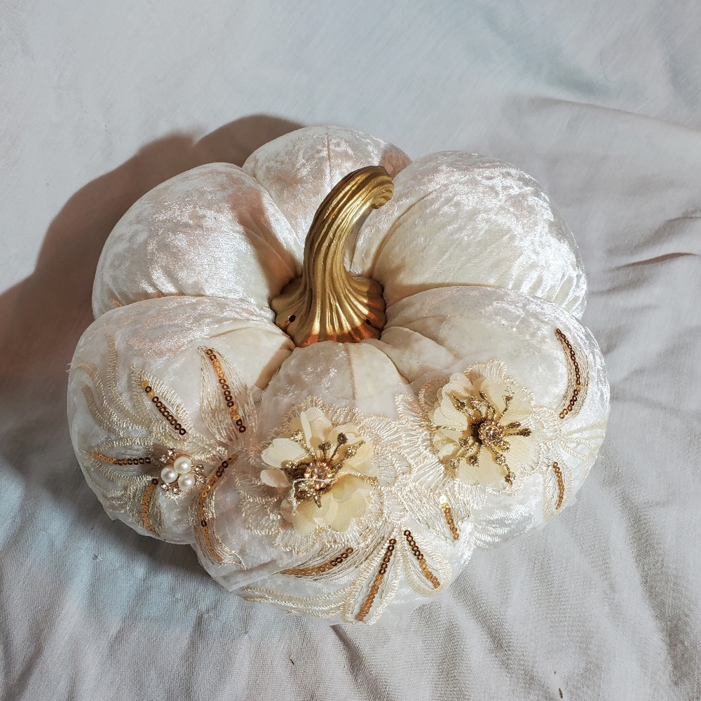 Soft white pumpkin Halloween decor